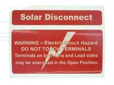 SOLARLOK SD1000-ND Solar Disconnect Labels SOLARLOK SD1000-ND